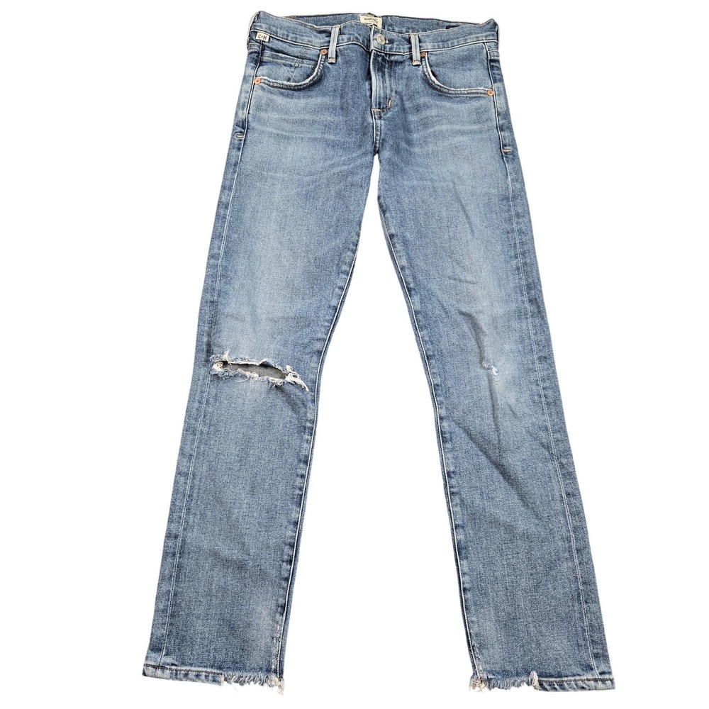 Citizens Of Humanity Elsa Jeans Womens 25 Blue Light Wash Mid Rise Straight